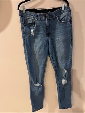 one 5 one Blue Distressed Skinny Jeans